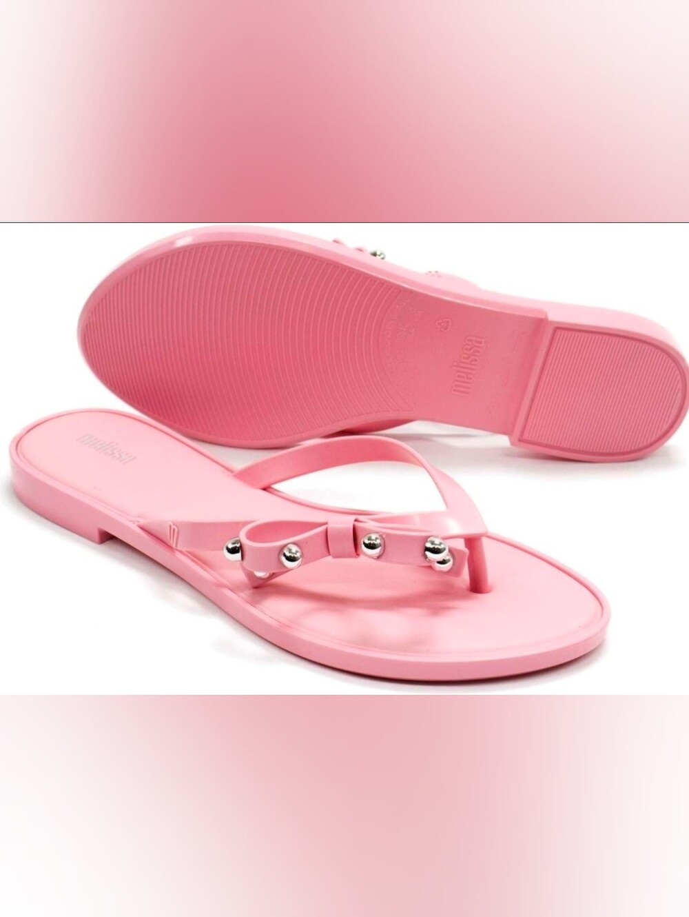 Melissa Women's Flip Flop Slim II Sandals in Pink Size 8